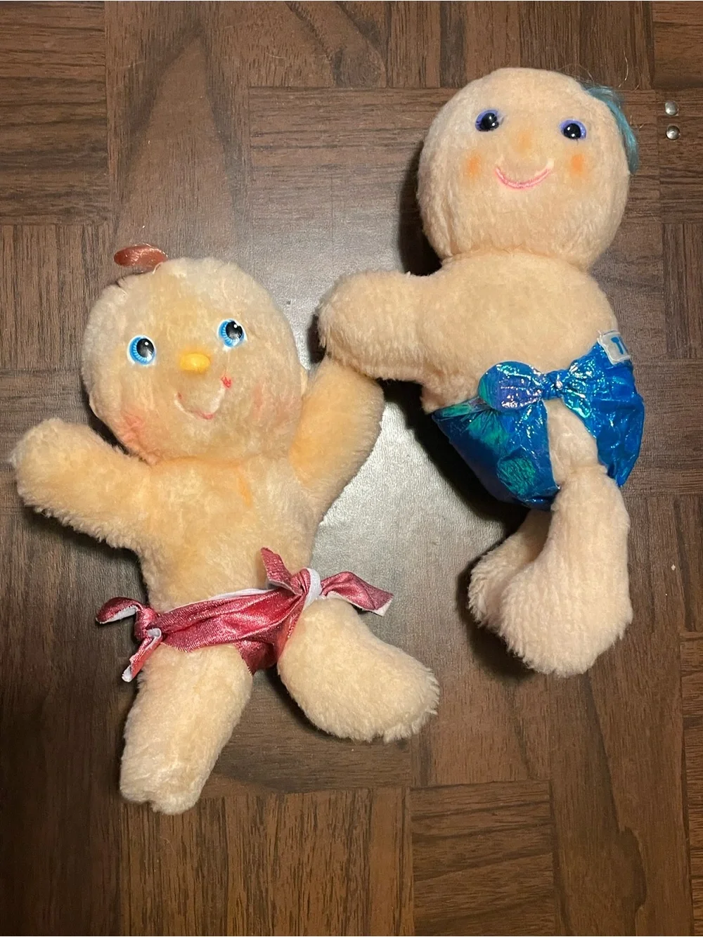 Hallmark Tuggins 1984 Vintage Plush Toys Blue & Pink, 7-inch